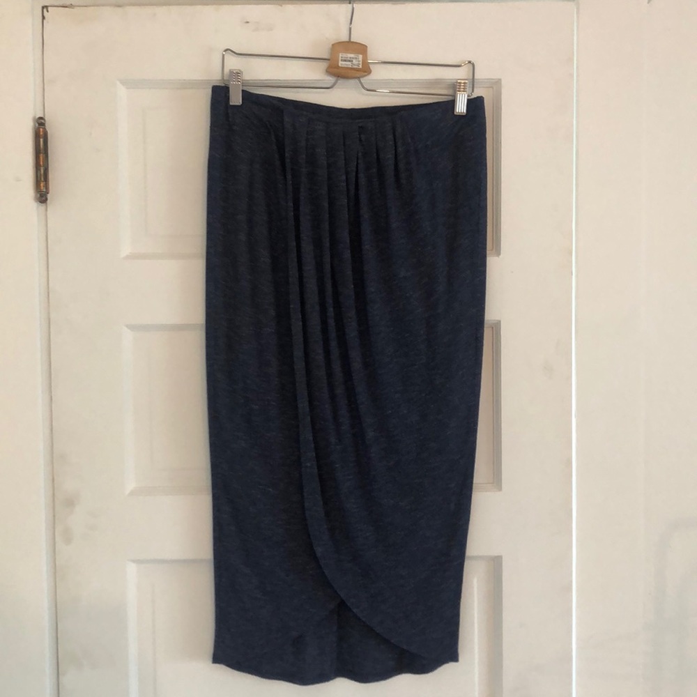 Anthropologie Heathered Blue Draped Tulip Skirt